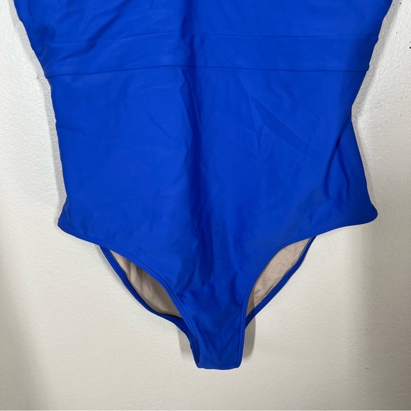 Summersalt Womens The Ruched Backflip One Piece Swimsuit Blue Size 10 Beach Swim - Picture 3 of 9
